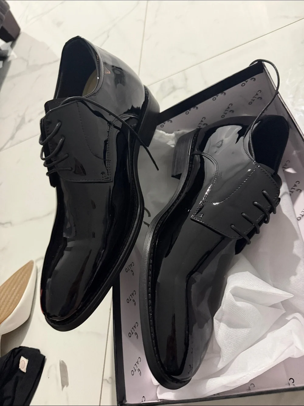 Geox Black Patent Leather Lace-Up Dress Shoes @@@ - Picture 5 of 11
